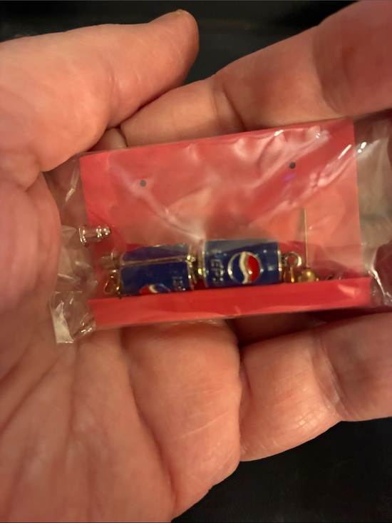 Pepsi Jewelry - Pepsi Blue and Red Logo Cube. Stud Dangle Earrings